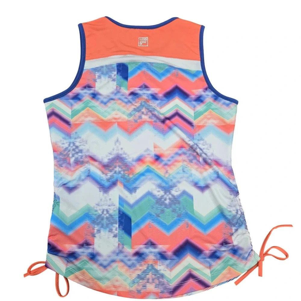 Fila Tennis‎ Tank Top Chevron Tie Waist Sleeveless Athletic Kids Size M
